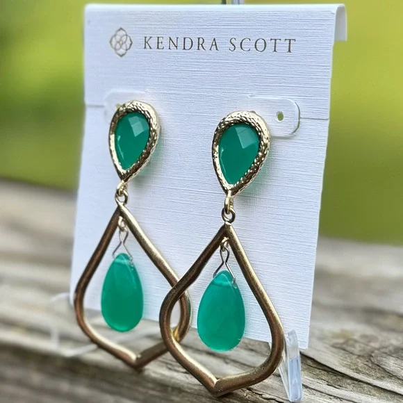 Kendra Scott Vintage Ryanne Chandelier Earrings Gold Drop - Picture 3 of 5